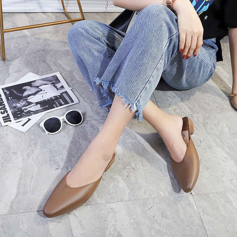 柔らかフラットミュールスリッパ