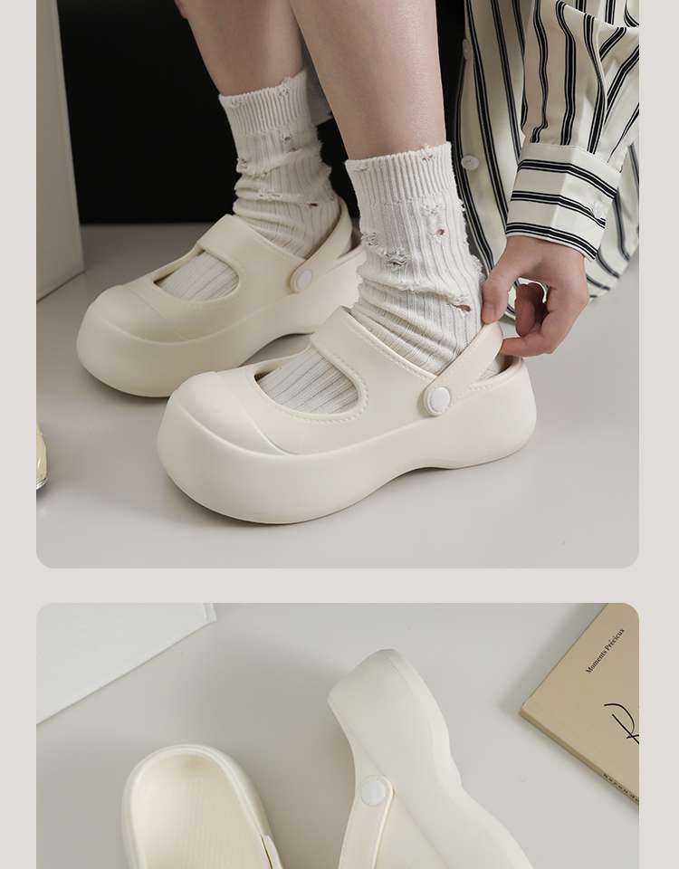 スリッパ モダンクロッグ風厚底サンダル