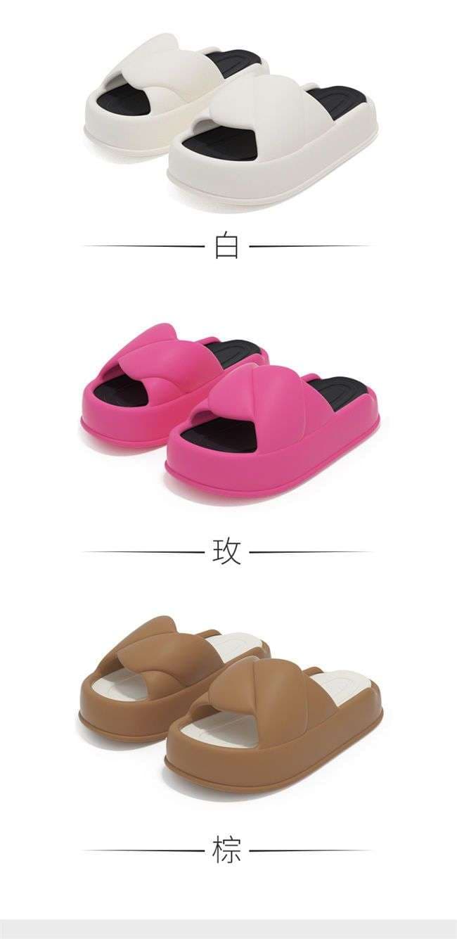 スリッパ クロスデザイン厚底サンダル