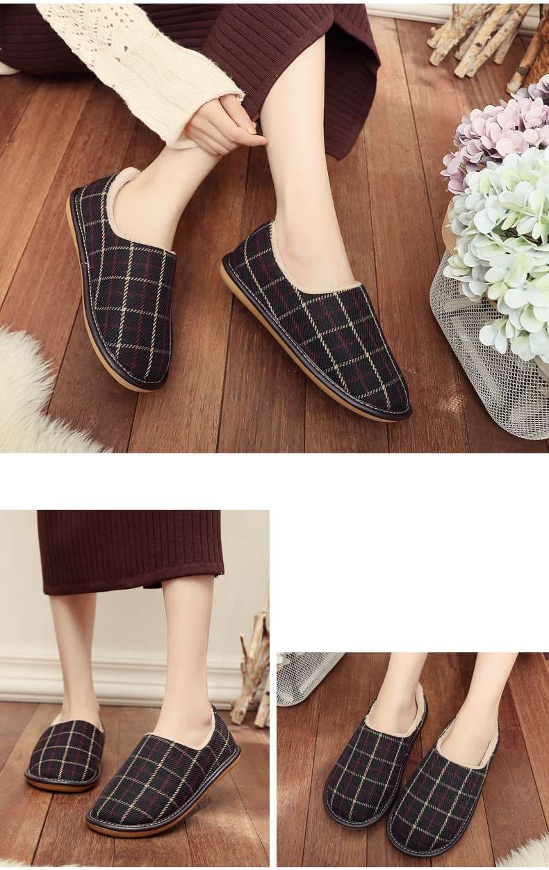 チェック柄あったかスリッパ