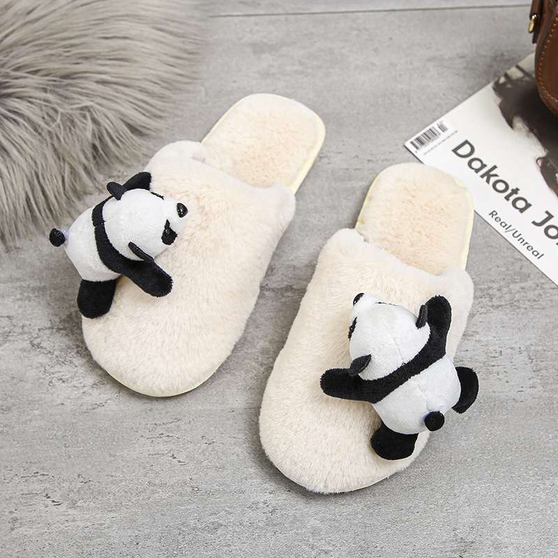 スリッパ もふもふパンダのスリッパ