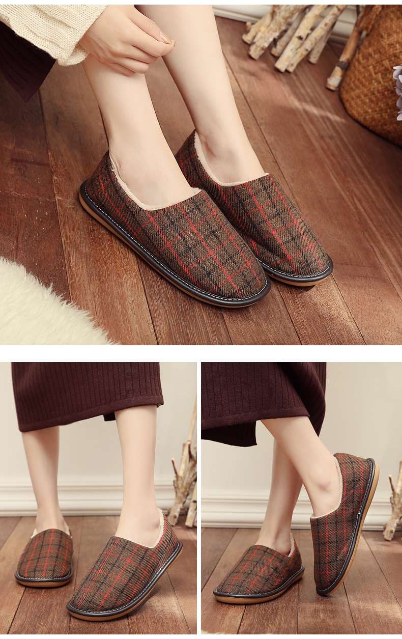 チェック柄あったかスリッパ