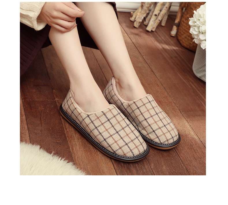 チェック柄あったかスリッパ
