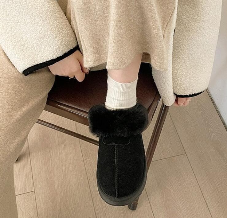 もこもこムートンスリッパ 冬用暖か洗えるルームシューズ