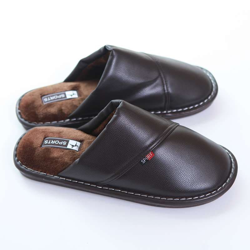 レザー調スポーツ室内スリッパ