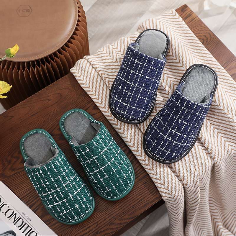 上品な格子柄 スリッパ