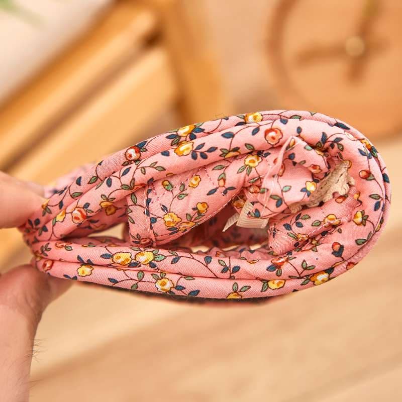 スリッパ 花柄刺繍入りスリッポンスリッパ