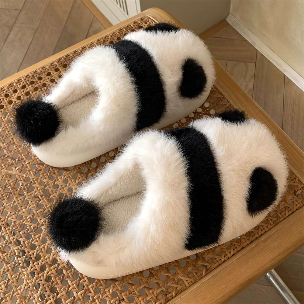 スリッパ もこもこパンダのスリッパ