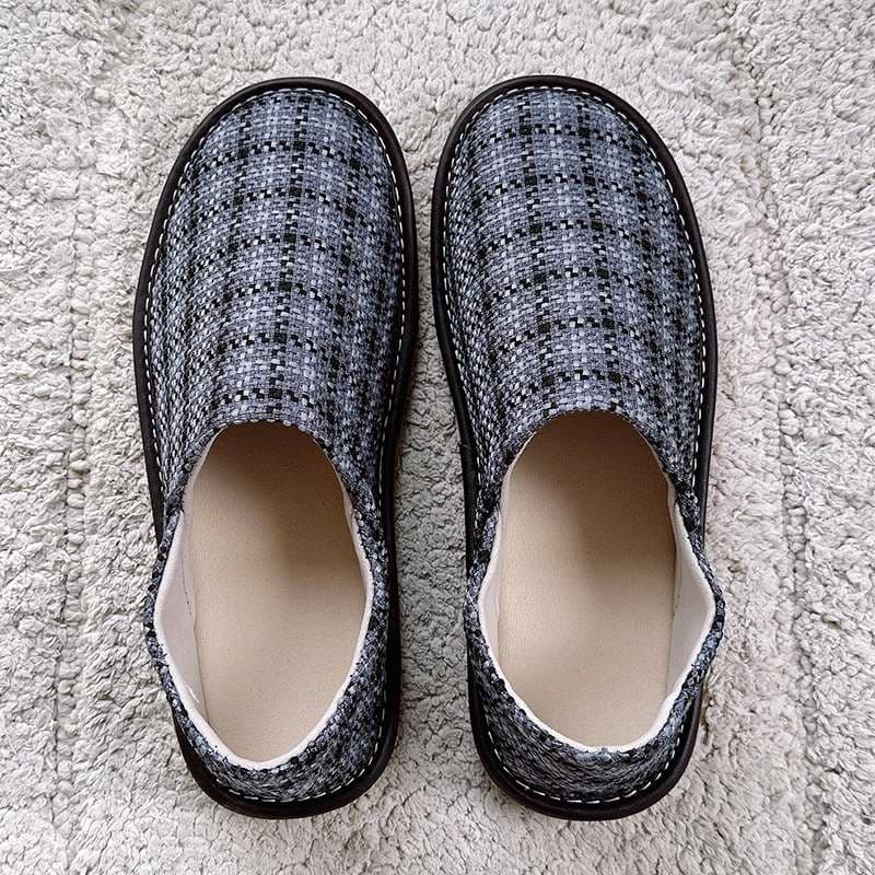 スリッパ チェック柄ふわふわスリッパ